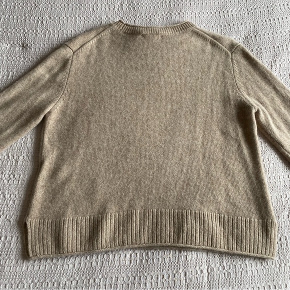 Quince Mongolian Cashmere Boxy Crewneck Sweater Oatmeal S Oversized Roll neck - Picture 6 of 15